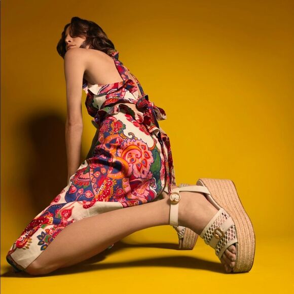 Gianvito Rossi Solana Buckle Napa Wedge Platform Sandals White Size 41.5/11.5 - Picture 4 of 12